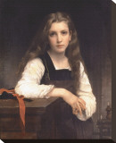 The Fair Spinner Stretched Canvas Print by William Adolphe Bouguereau