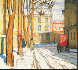 Toronto Street, Winter Morning Stretched Canvas Print by Lawren S. Harris