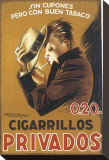 Cigarillos Privados Stretched Canvas Print by Achille Luciano Mauzan