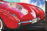 1957 Corvette Stretched Canvas Print by Graham Reynolds