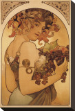 Le Fruit Stretched Canvas Print by Alphonse Mucha