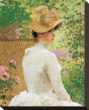 Lady in the Garden Reproduction transférée sur toile par Paul Peel