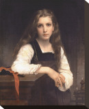 The Fair Spinner Stretched Canvas Print by William Adolphe Bouguereau The Fair Spinner Stretched Canvas Print by William Adolphe Bouguereau