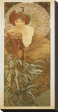 The Precious Stones: L'Emeraude Stretched Canvas Print by Alphonse Mucha