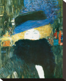 Lady with Hat and Feather Boa, c.1909 Stretched Canvas Print by Gustav Klimt