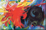 Fighting Forms Stretched Canvas Print by Franz Marc