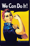 Rosie the Riveter Kunstdruk op gespannen doek van Howard Miller