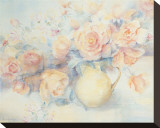 Roses dans un vase Reproduction transférée sur toile : par Edward Armitage