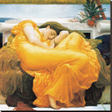 Flaming June Stretched Canvas Print by Frederick Leighton