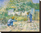 First Steps, c.1890 Stretched Canvas Print by Vincent van Gogh