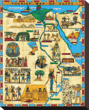 Tourist Map of Egypt Stretched Canvas Print