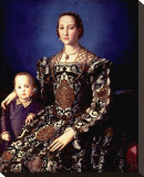 Eleonora of Toledo with her Son Giovanni de Medici Stretched Canvas Print by Agnolo Bronzino