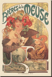 Bieres de La Meuse Stretched Canvas Print by Alphonse Mucha