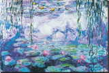 Water Lilies Stretched Canvas Print by Claude Monet