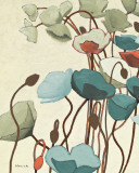 Blue Pavots Ondule I Poster by Shirley Novak