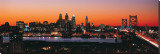 Philadelphia Skyline at Night Stretched Canvas Print