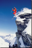 Extreme Sport Skiing Stretched Canvas Print