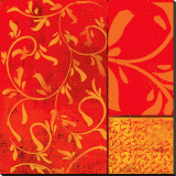Florence Red Gold Stretched Canvas Print by Lillian Pasenar
