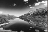 Reflections, Lake Tutshi, British Columbia Stretched Canvas Print