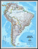 South America Political Map Posters