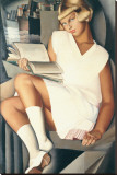Kizette en Rose Stretched Canvas Print by Tamara De Lempicka