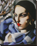 Echarpe Bleue Stretched Canvas Print by Tamara De Lempicka