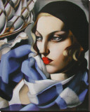 Echarpe Bleue Stretched Canvas Print by Tamara De Lempicka