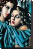 Les Jeunes Filles Stretched Canvas Print by Tamara De Lempicka