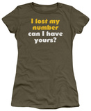 Juniors: Lost My Number T-shirts