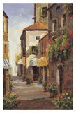 Flowered Alleyway Print by A Herbert