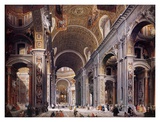 Interior of St. Peter's, Rome Poster von Giovanni Paolo Pannini