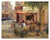Cafe Corner, Paris Poster von Haixia Liu