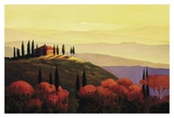 Lever de soleil sur la Toscane Posters par Max Hayslette