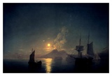 The Bay of Naples by Moonlight, 1842 Pósters por Ivan Aywasovsky