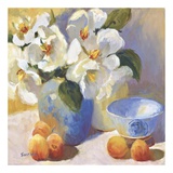 Magnolias and Peaches Prints by Jennifer Hurley