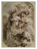 Studies of Heads II Print by Mauro Gandolfi