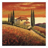 Sunset Over Tuscany II Posters par Santo De Vita