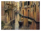 Golden Evening Gondola Art by Haixia Liu
