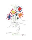 Fleurs et main Affiches par Pablo Picasso