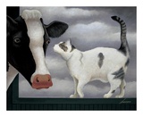 Lowell Herrero - Cow and Cat - Reprodüksiyon