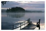 Misty Morning Dock Prints by Chuck Young