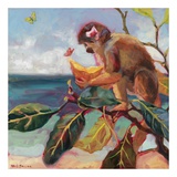 Small Monkey on a Beach I Prints by Nicole Etienne