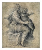 Madonna and Child on the Clouds Affiche par Parmigianino 