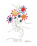 Mano con flores Pósters por Pablo Picasso