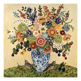 Quail Floral Affiche par Suzanne Etienne