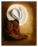 His Boots and Hat Prints by Judith Durr