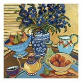 Blue and White with Oranges Posters by Suzanne Etienne