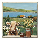 Cow in Window Posters by Suzanne Etienne