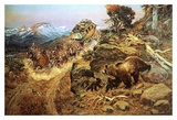 Braunbärfamilie Kunstdruck von Charles Marion Russell