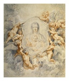 Image of the Virgin Portrayed with Angels Poster par Peter Paul Rubens